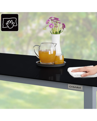 Gartentisch Bern Aluminium 190x90cm Glasplatte